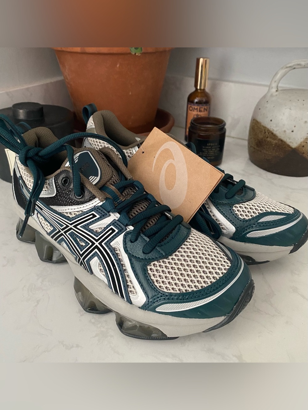 ASICS Gel-Quantum Kinetic Sneakers, Teal/Silver/Grey, Women’s Size 7.5 (US6 Men’